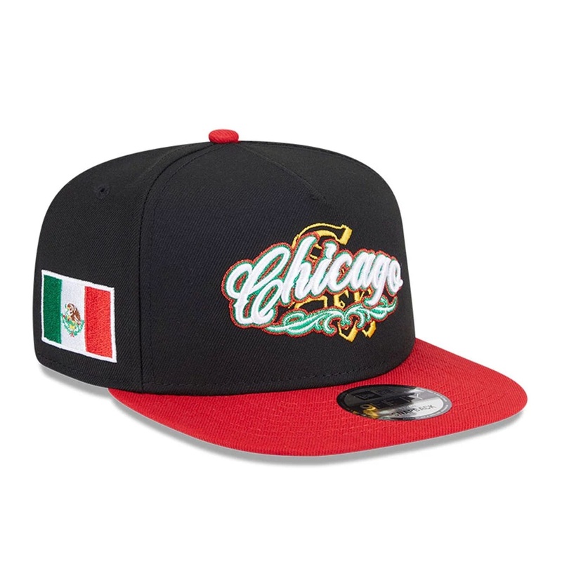 Chicago White Sox MLB City Script Black 9FIFTY A-Frame Snapback Adjustable Cap