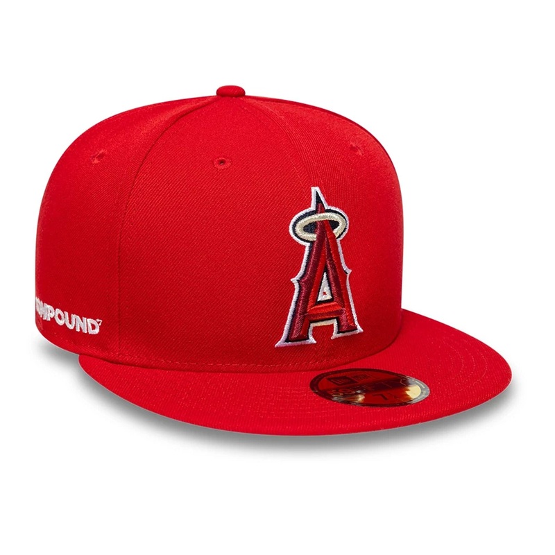 LA Angels Compound X MLB Red 59FIFTY Fitted Cap