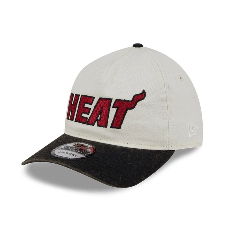 Miami Heat NBA SC Pastel White 9TWENTY A-Frame Adjustable Cap