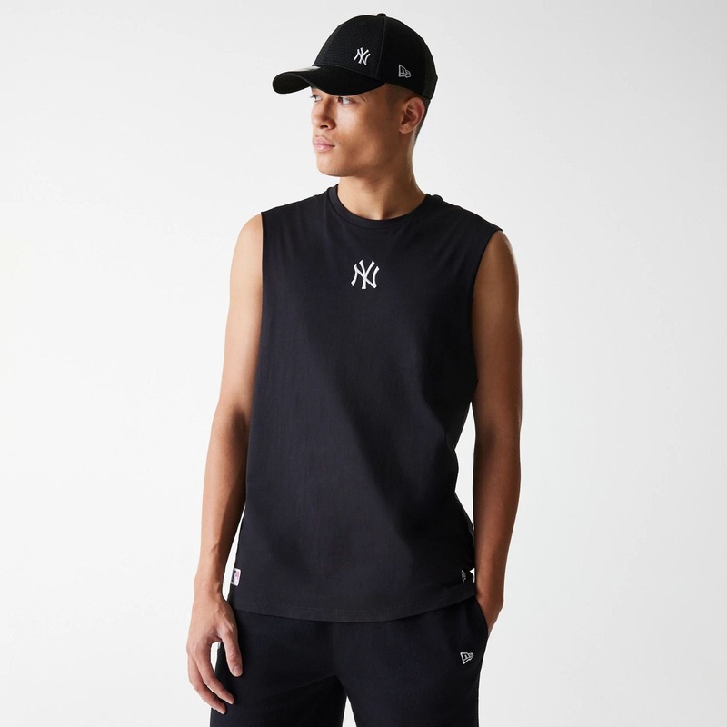 New York Yankees MLB Midi Black Sleeveless T-Shirt