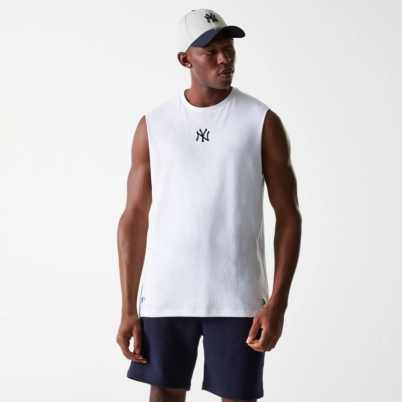 New York Yankees MLB Midi White Sleeveless T-Shirt