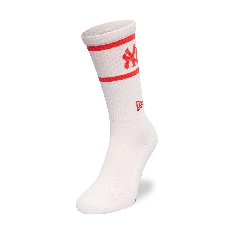 New York Yankees MLB White & Orange Crew Socks