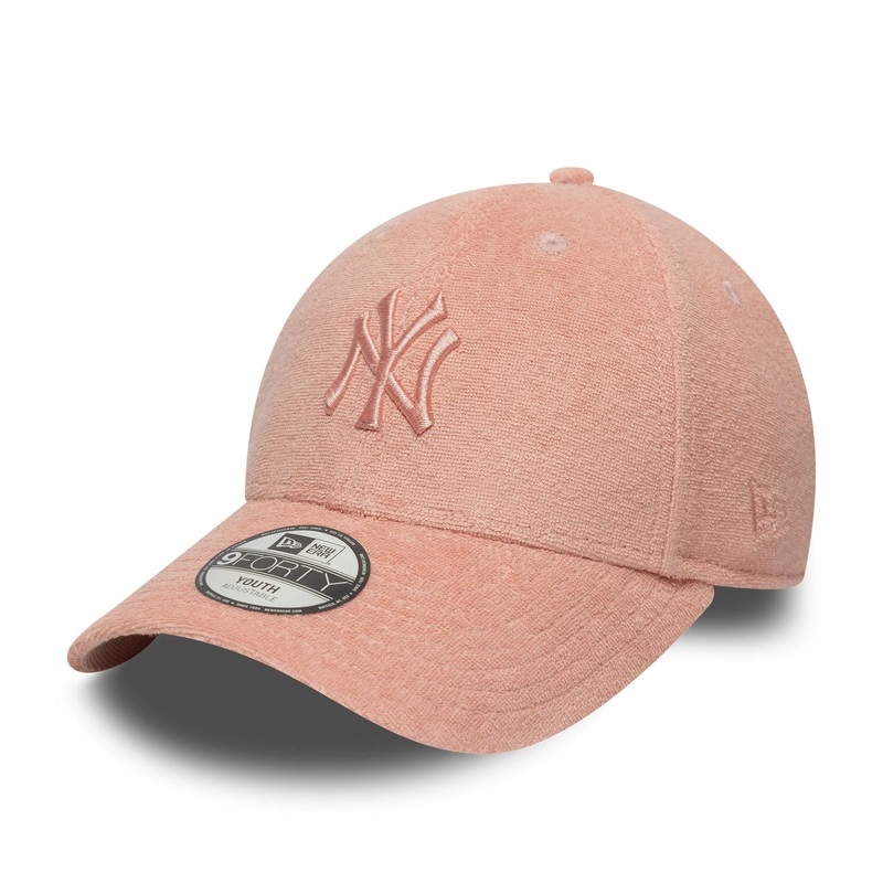 New York Yankees Youth MLB Towelling Pastel Pink 9FORTY Adjustable Cap