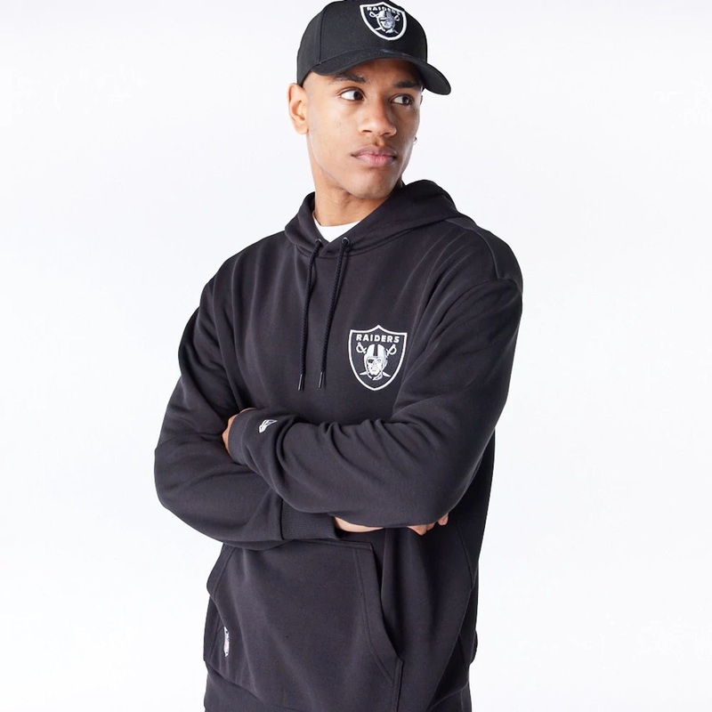 Las Vegas Raiders NFL League Essential Black Oversized Pullover Hoodie