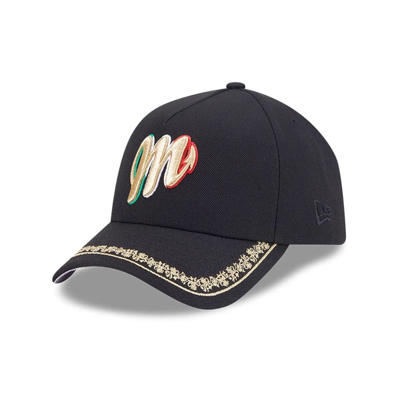 Mexico Diablos LMB Ornate Visor Black 9FORTY A-Frame Adjustable Cap