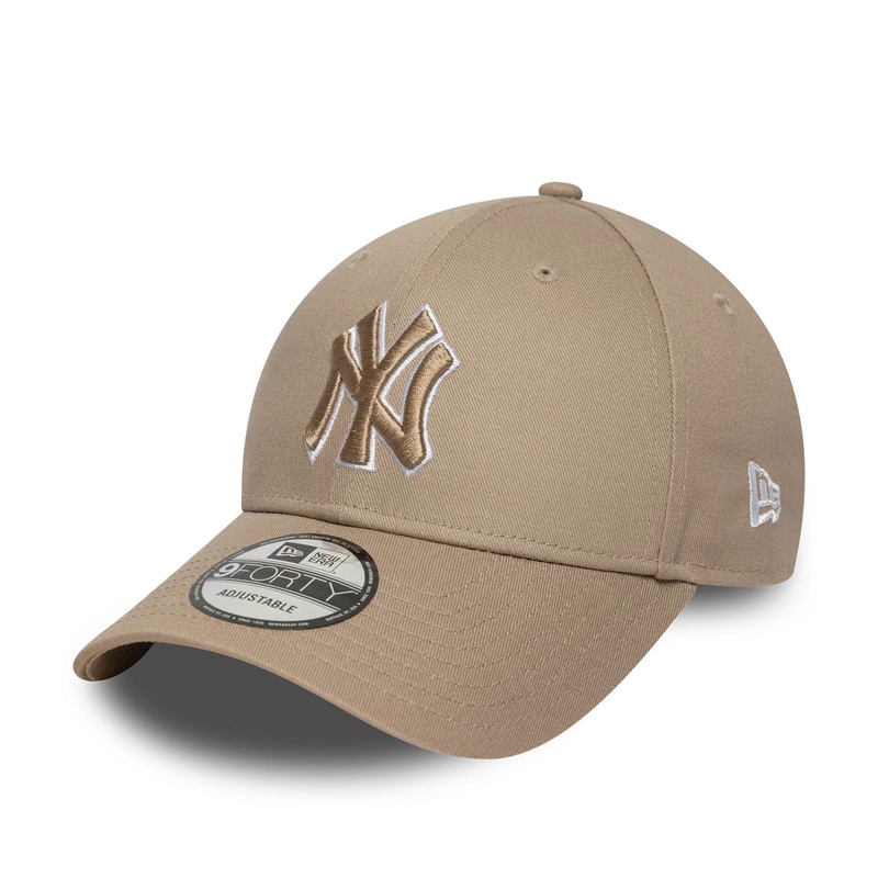 New York Yankees MLB Outline Pastel Brown 9FORTY Adjustable Cap