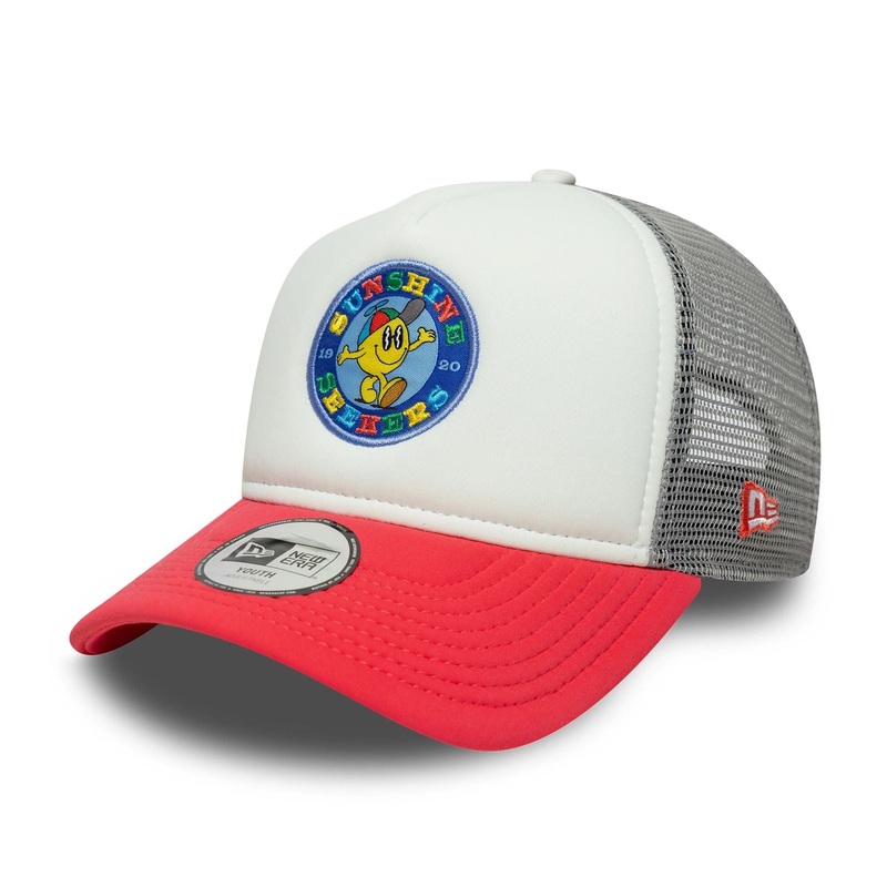 Youth New Era Patch Red 9FORTY A-Frame Trucker Adjustable Cap