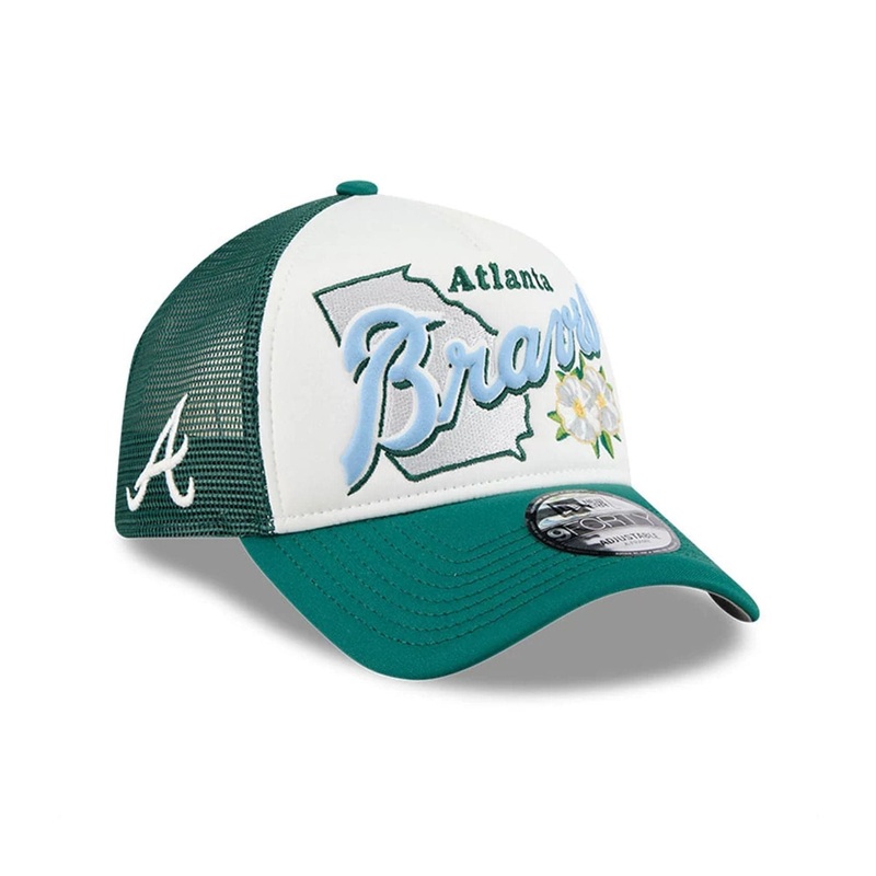 Atlanta Braves MLB State Flower Dark Green 9FORTY A-Frame Trucker Adjustable Cap