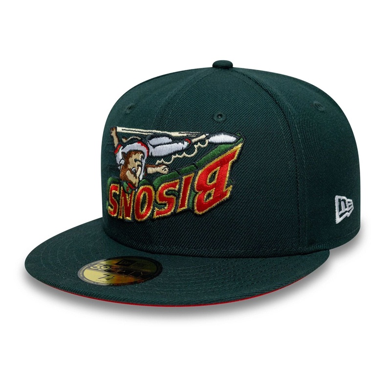 Buffalo Bisons MiLB Upside Down Dark Green 59FIFTY Fitted Cap