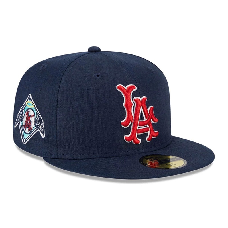 LA Angels Team Linen Navy 59FIFTY Fitted Cap