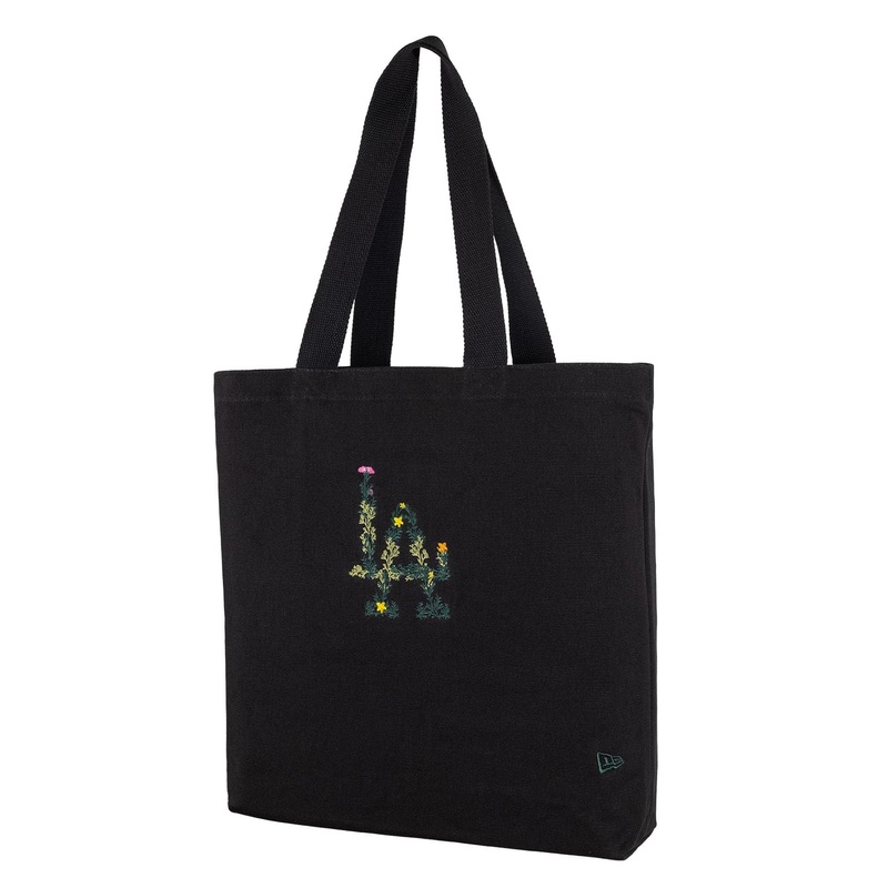LA Dodgers MLB Floral Black Tote Bag
