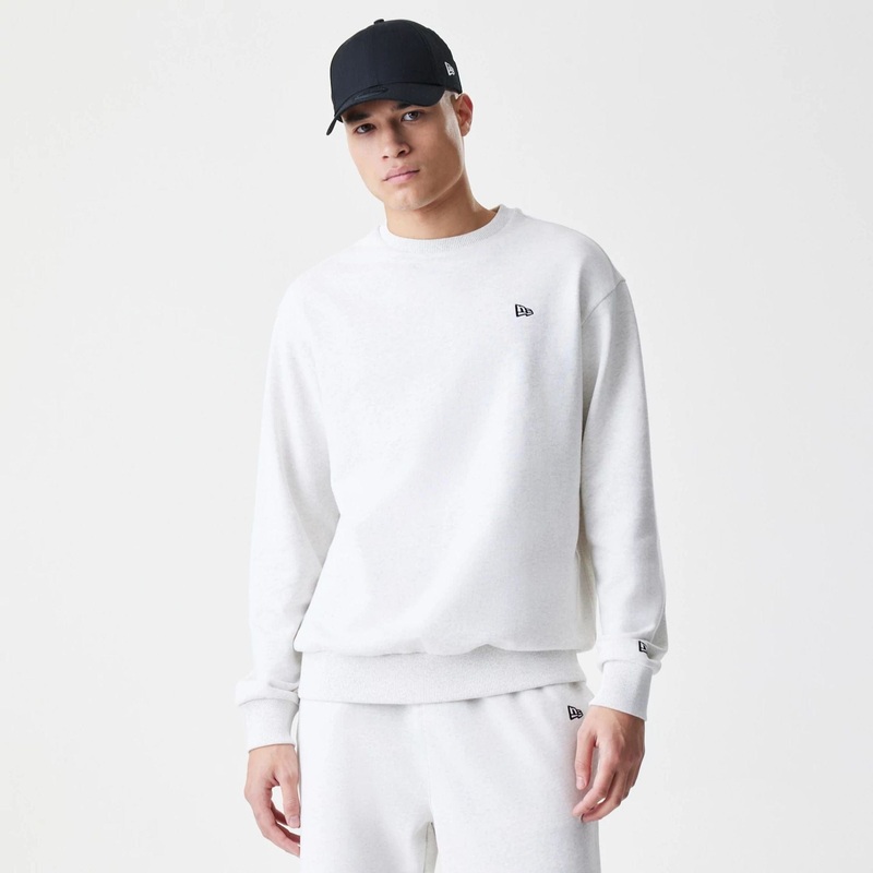 New Era Premium Essential Pastel Grey Oversized Crew Neck Sweater