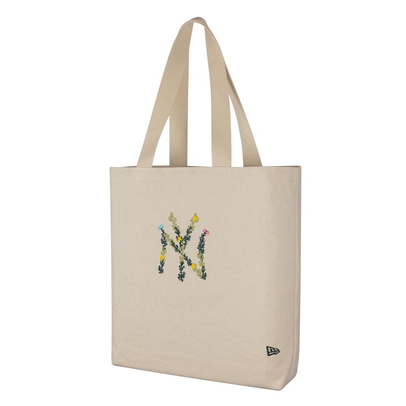 New York Yankees MLB Floral Beige Tote Bag