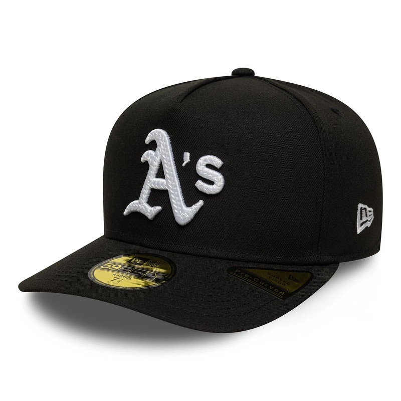 Oakland Athletics MLB Script Safety Pin Black 59FIFTY A-Frame Fitted Cap