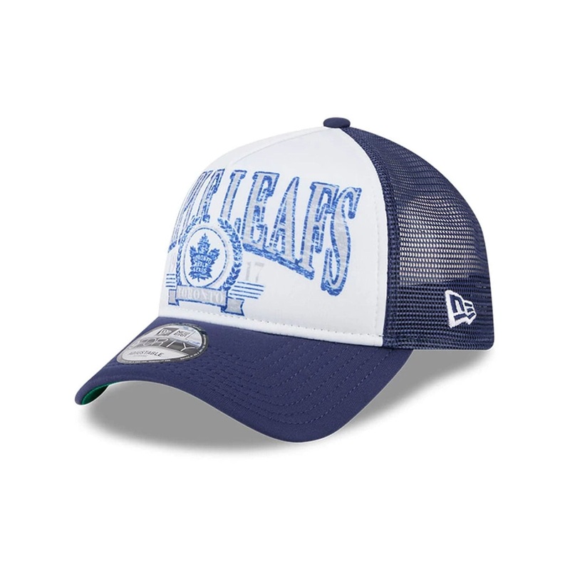 Toronto Maple Leafs NHL Distressed Navy 9FORTY A-Frame Trucker Adjustable Cap