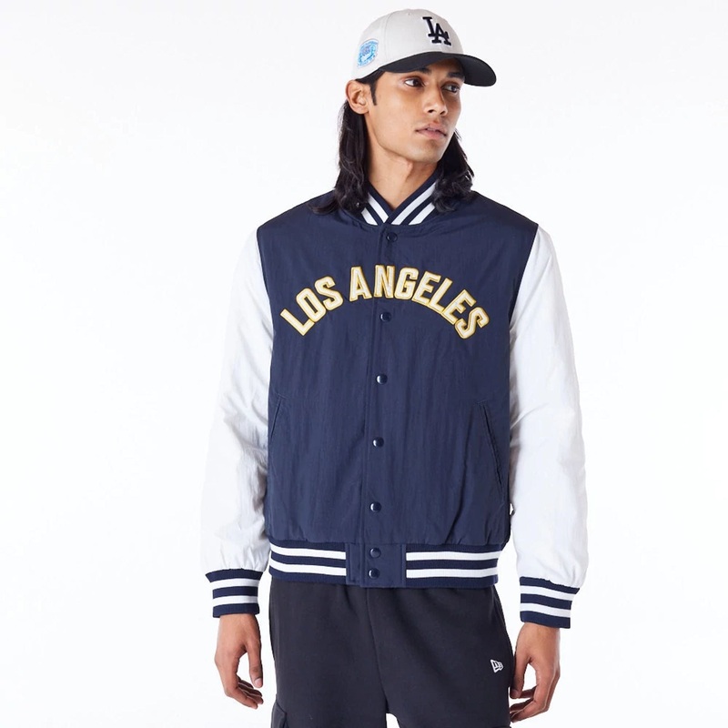 LA Dodgers MLB Wordmark Navy Bomber Jacket