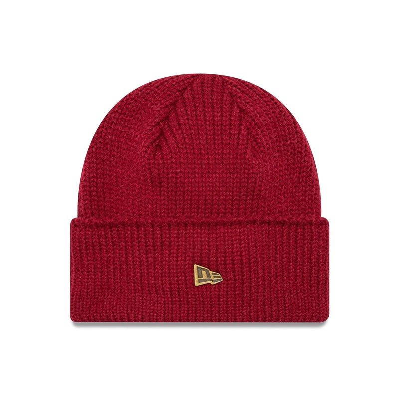 New Era Red Wide Cuff Knit Beanie Hat