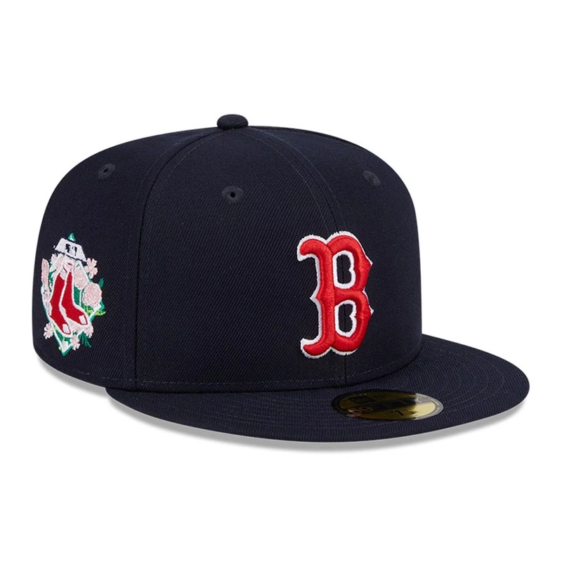 Boston Red Sox MLB Floral Undervisor Navy 59FIFTY Fitted Cap
