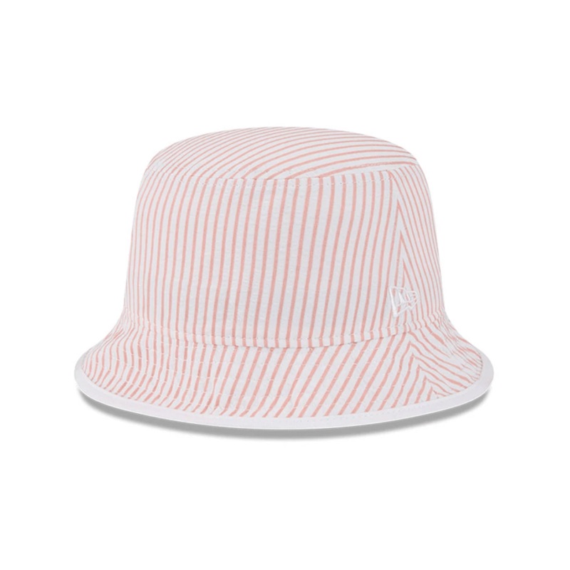 New Era Pinstripe Pastel Orange Bucket Hat
