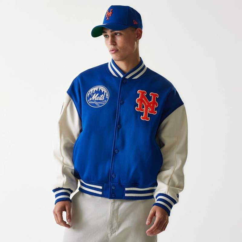 New York Mets MLB Jersey Blue Bomber Jacket