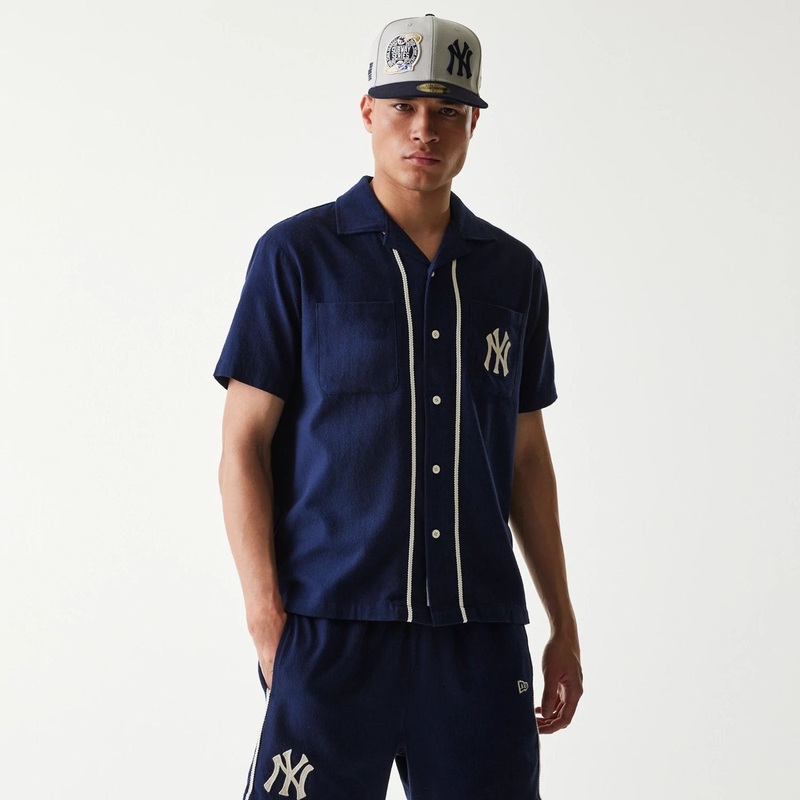 New York Yankees MLB Piping Navy Short Sleeve Shirt
