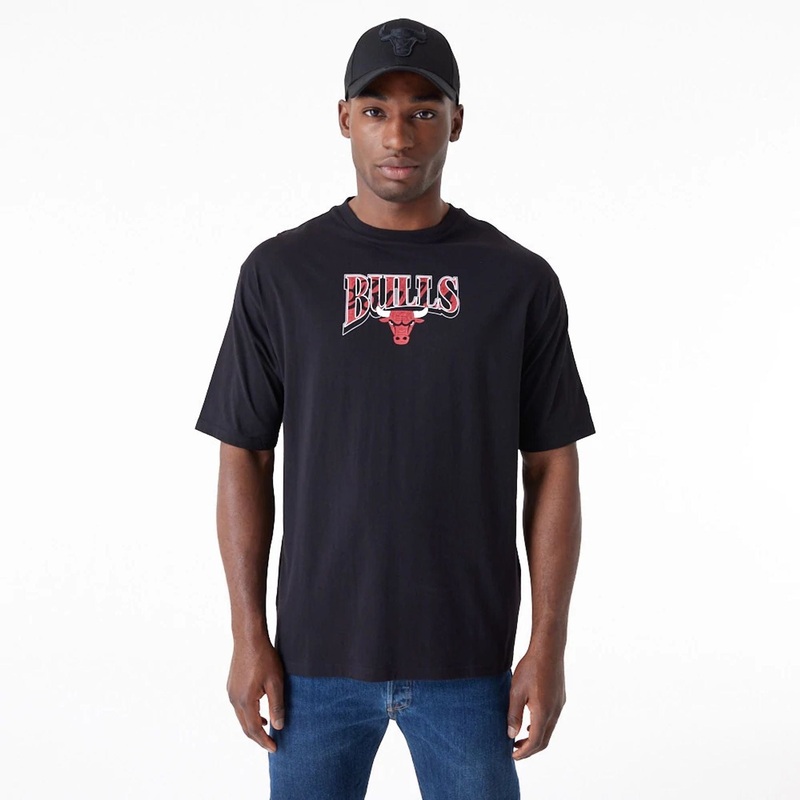Chicago Bulls NBA Championship Black Oversized T-Shirt