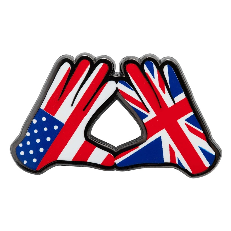 New Era Flag Hands Red Pin Badge