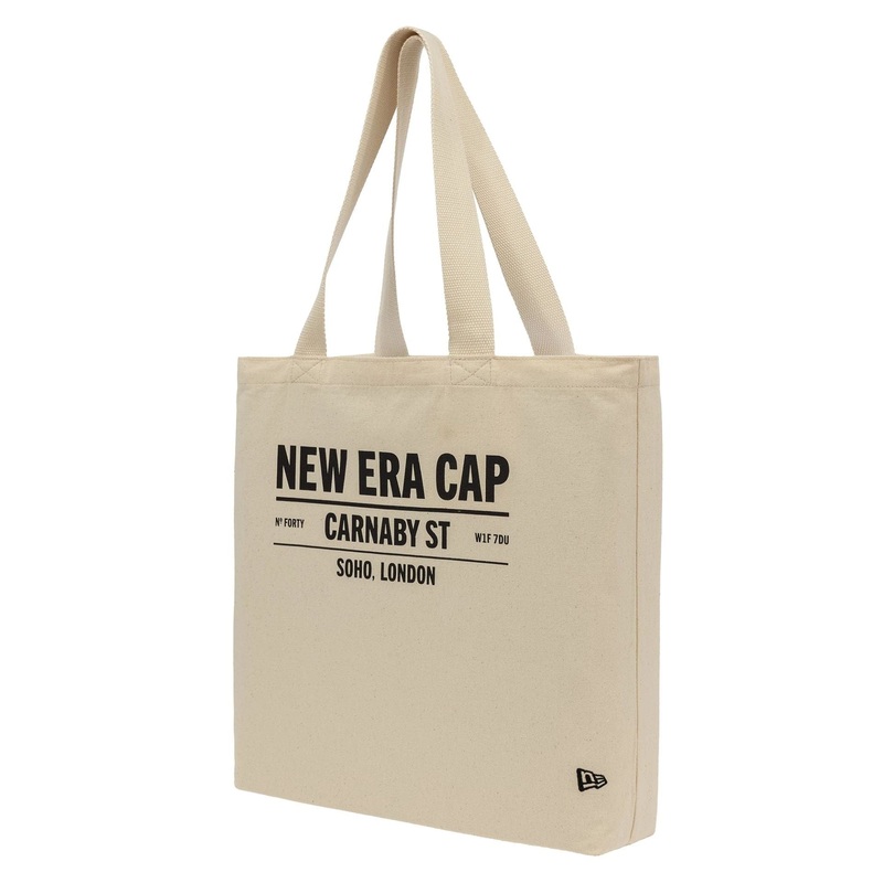 Carnaby Address Light Beige Canvas Tote Bag