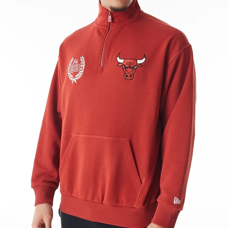 Chicago Bulls NBA Lifestyle Red Quarter Zip Sweater