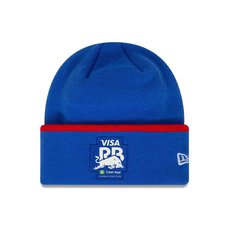 Visa Cash App Racing Bulls Logo Dark Blue Wide Cuff Knit Beanie Hat