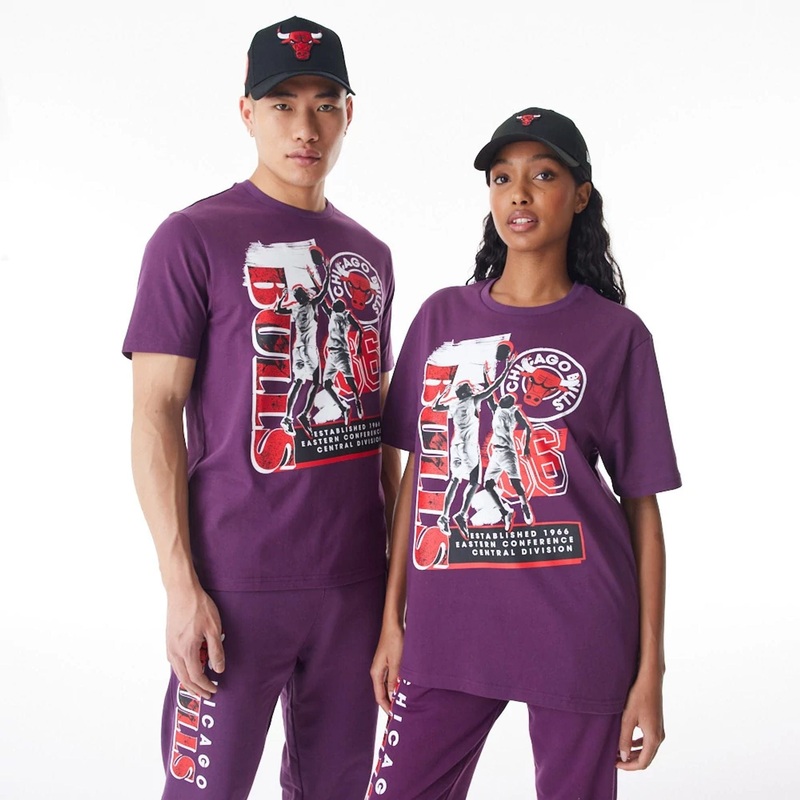 Chicago Bulls NBA Player Graphic Dark Purple T-Shirt