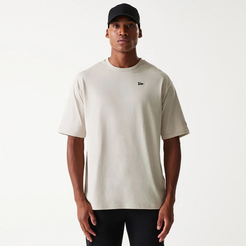 New Era Essential Light Beige Oversized T-Shirt