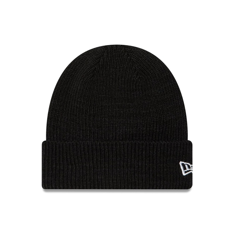 New Era Wool Black Cuff Knit Beanie Hat