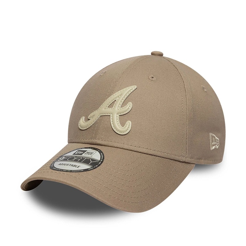 Atlanta Braves Applique Logo Pastel Brown 9FIFTY A-Frame Adjustable Cap