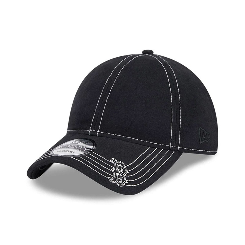 Boston Red Sox Contrast Stitch Black 9TWENTY Adjustable Cap