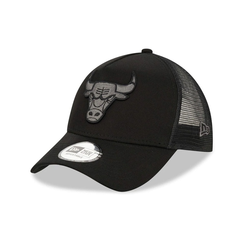 Chicago Bulls Tonal Black A-Frame Trucker Cap