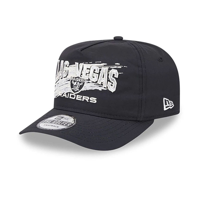 Las Vegas Raiders Throwback Brush Black Golfer Clipback Adjustable Cap