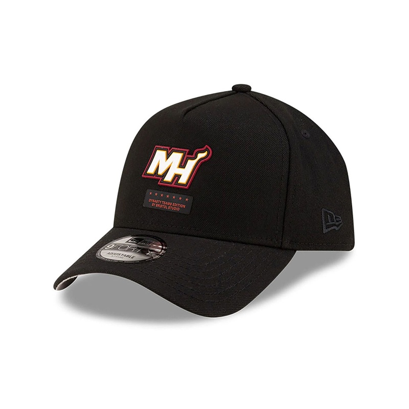 Miami Heat Bristol Studio x NBA Black 9FORTY A-Frame Adjustable Cap
