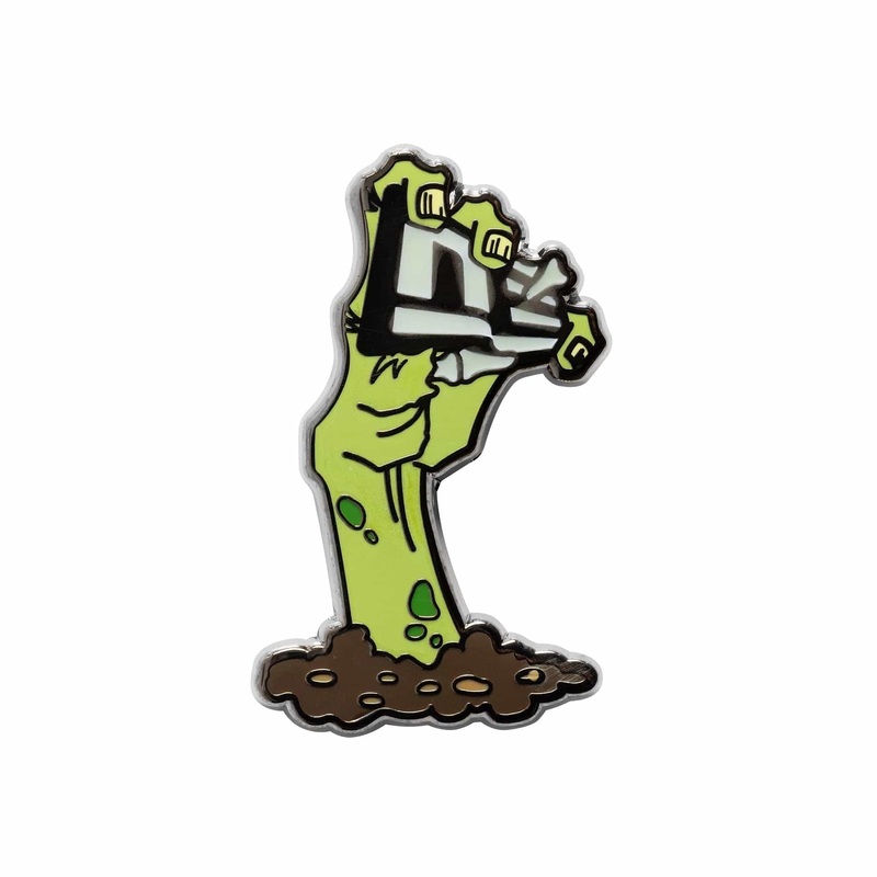 New Era Halloween Zombie Hand Green Pin Badge