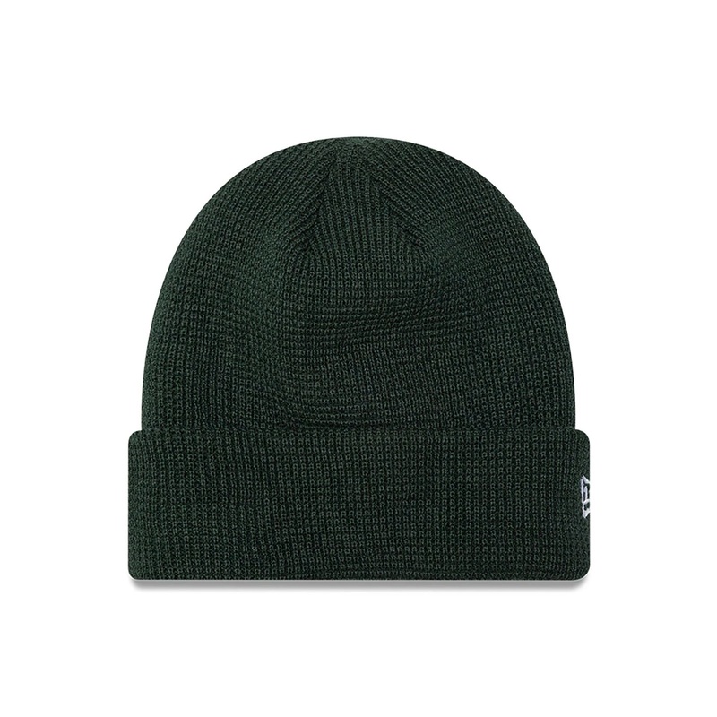 New Era Waffle Knit Dark Green Beanie Hat