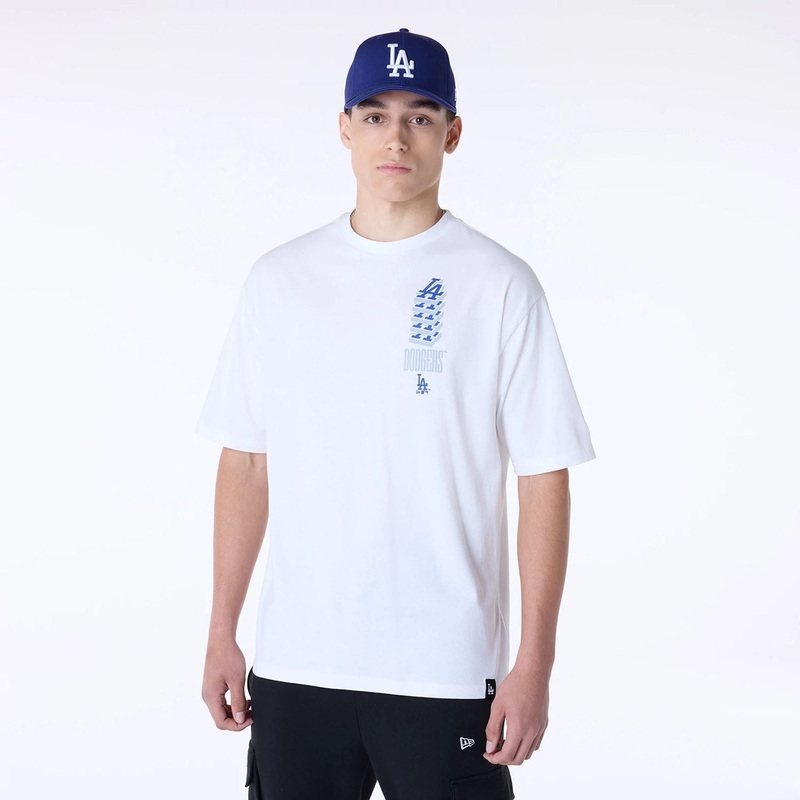 LA Dodgers MLB Wordmark White Oversized T-Shirt