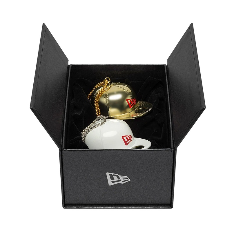 New Era Double Pack White and Gold Festive Hanging Ornaments
