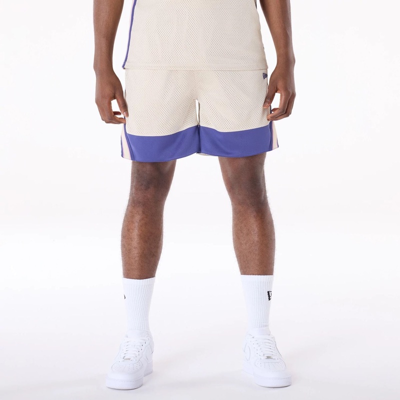 New Era Mesh Light Beige Oversized Shorts