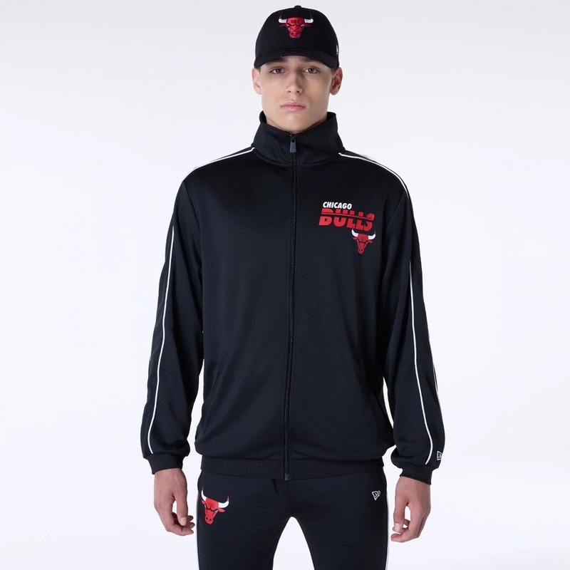Chicago Bulls NBA Track Top Black Jacket
