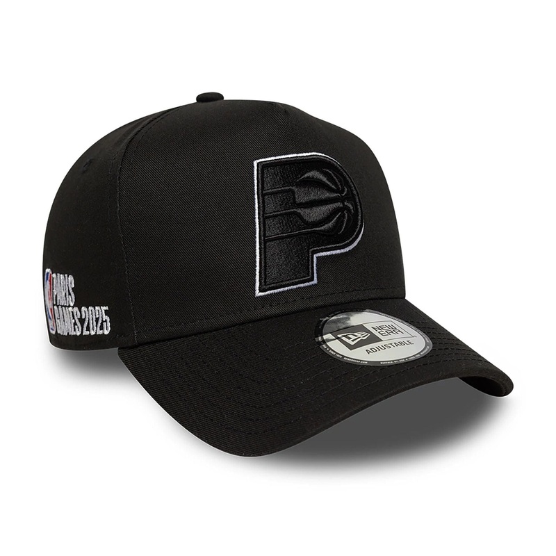 Indiana Pacers NBA Paris Games 2025 Black 9FORTY E-Frame Adjustable Cap