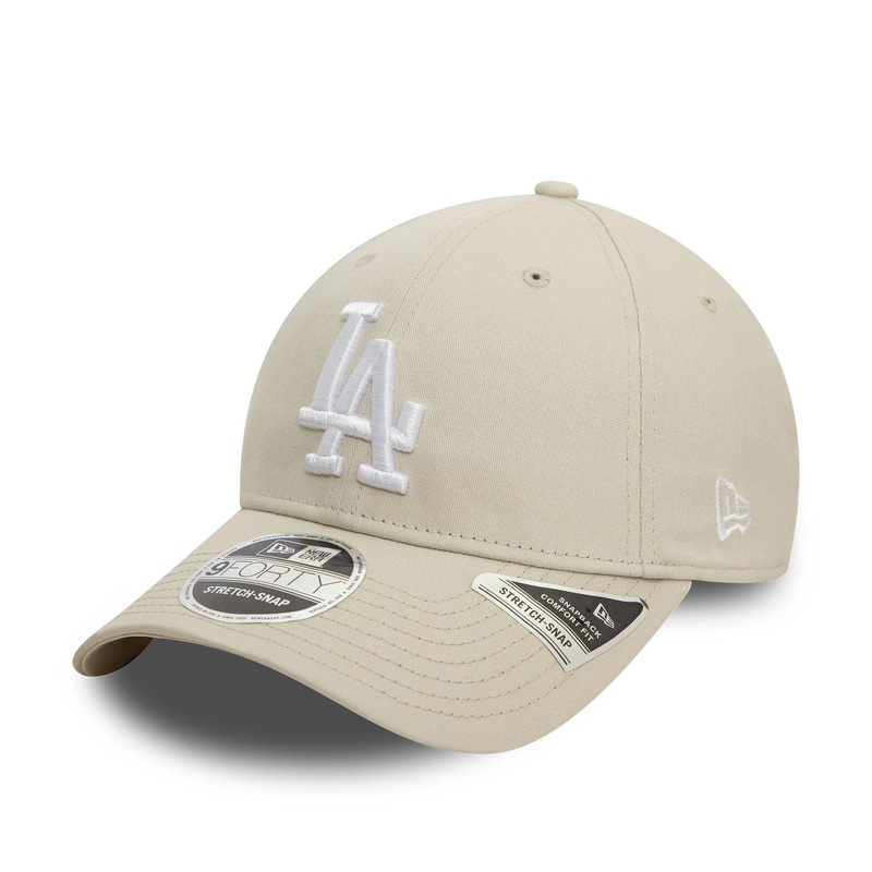 LA Dodgers MLB Cream 9FORTY Stretch Snap Adjustable Cap