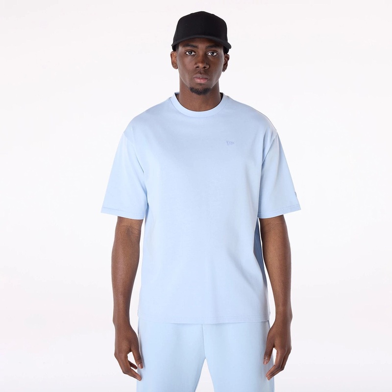 New Era Sticker Pastel Blue Oversized T-Shirt