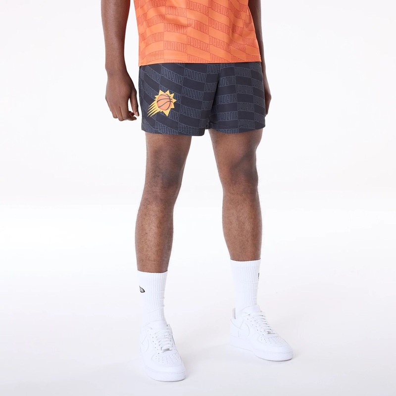 Phoenix Suns NBA All Over Print Graphic Black Shorts