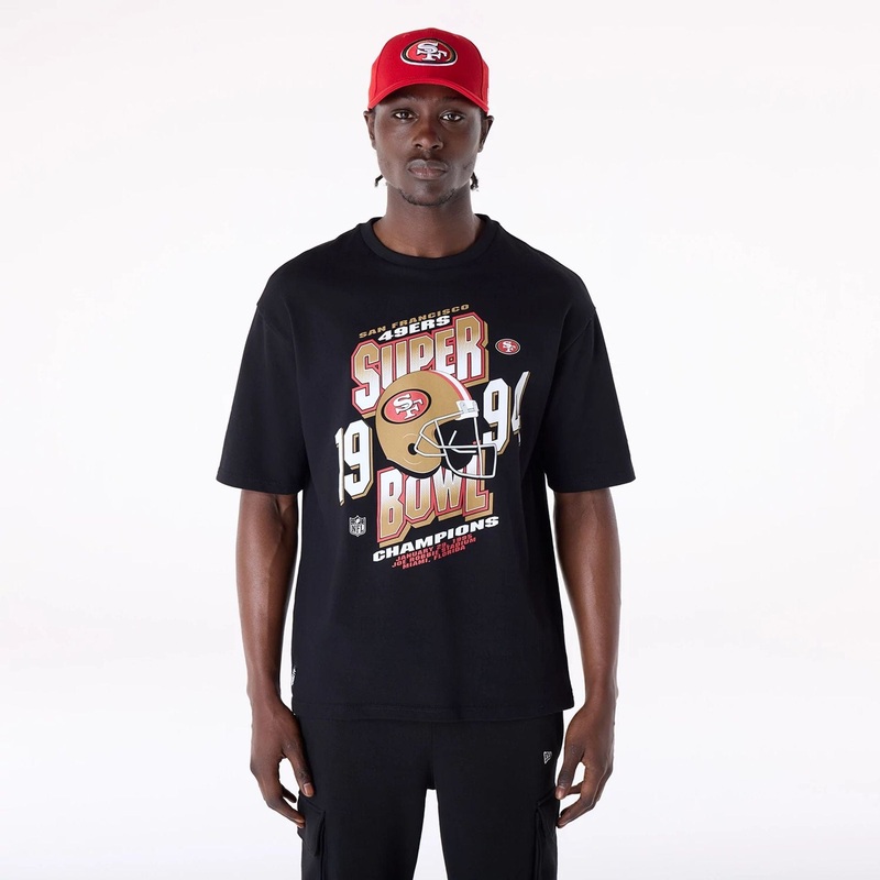 San Francisco 49ers NFL Helmet Black T-Shirt