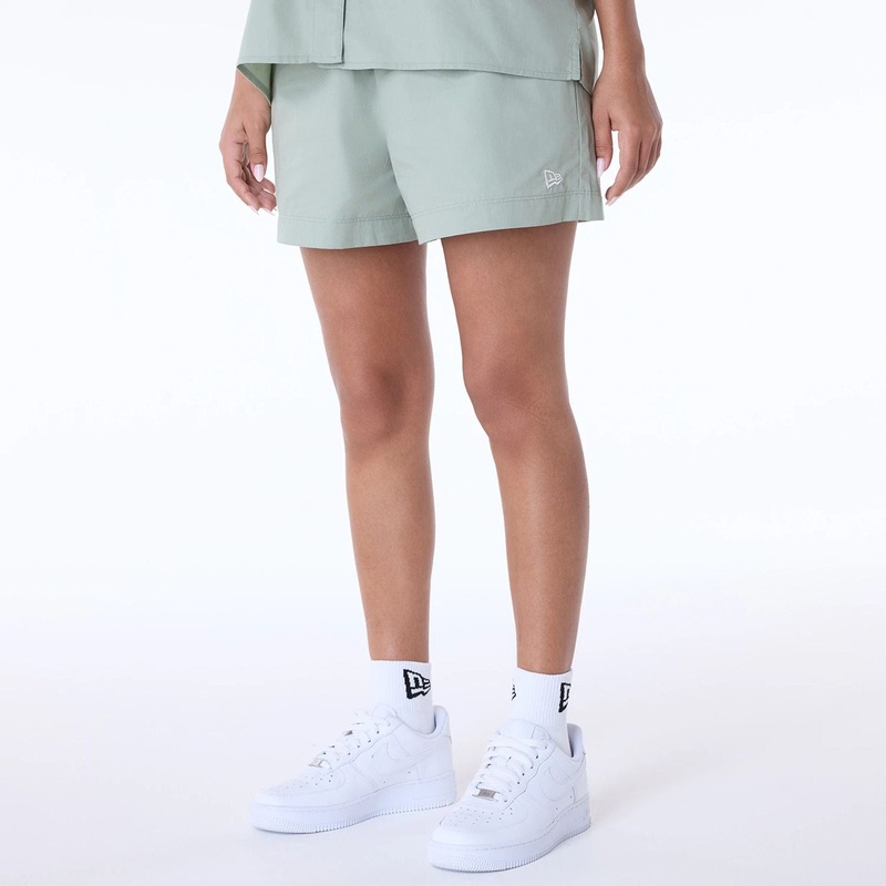 Womens New Era Cotton Pastel Green Shorts